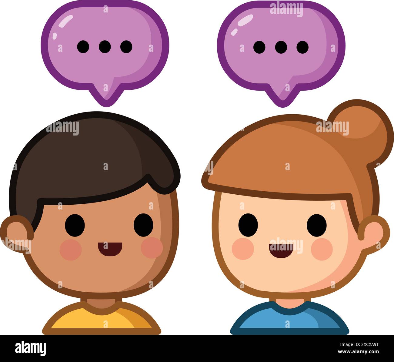 Chat, parler signe, parler concept de communication d'icône de personnes parlant Illustration de Vecteur