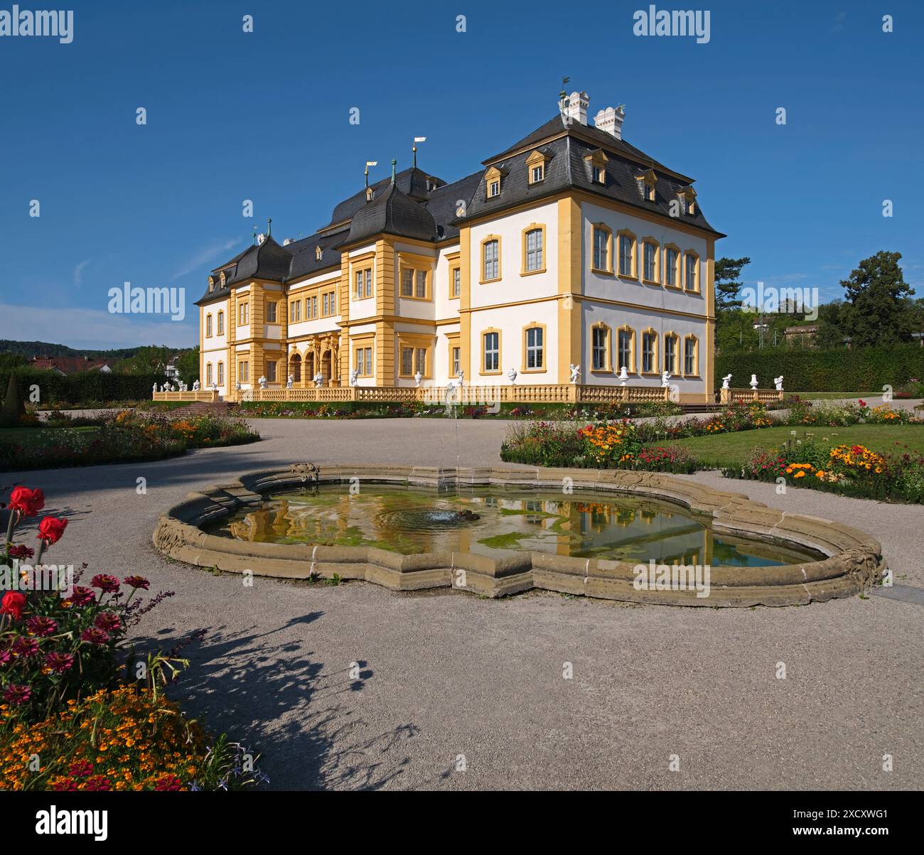 Géographie / voyage, Allemagne, Bavière, jardin rococo, fontaine, CASTLE, VEITSHOECHHEIM, AUTORISATION-DROITS-SUPPLÉMENTAIRES-INFO-NON-DISPONIBLE Banque D'Images