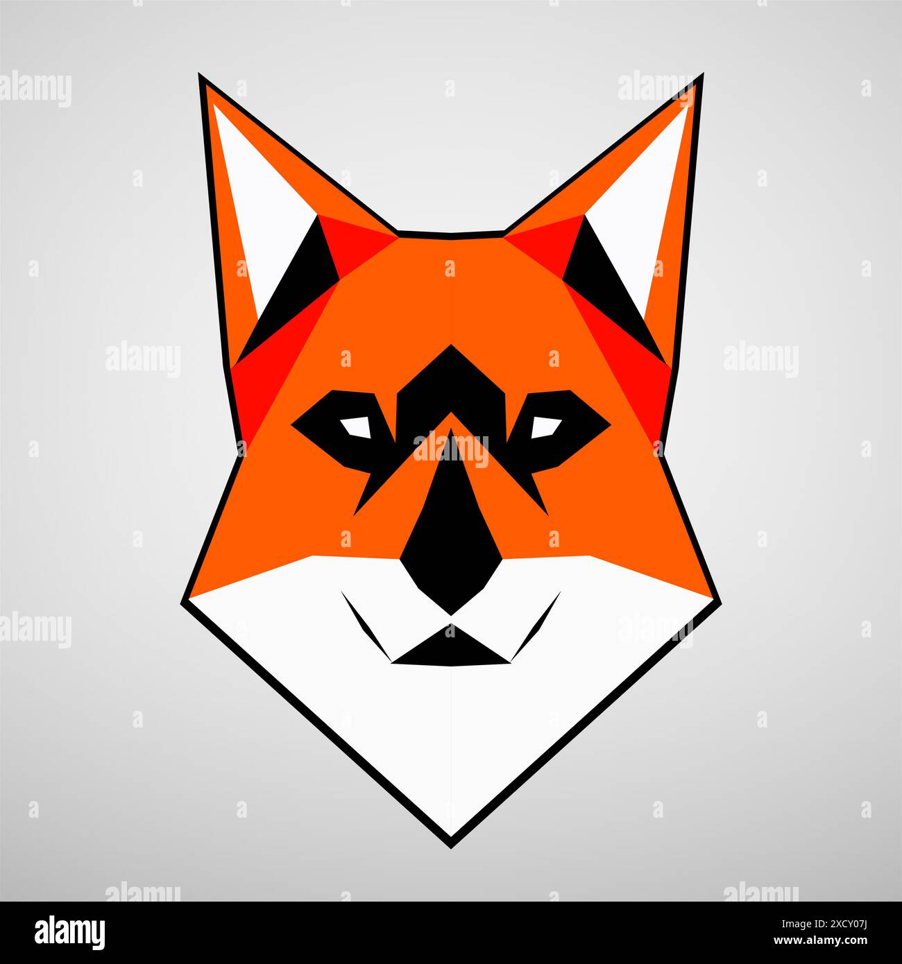 Tête de renard avec un visage rouge sur fond blanc, vector art, sots compris Sticker. Avatar de dessin animé. Logo Fox. Illustration vectorielle Illustration de Vecteur