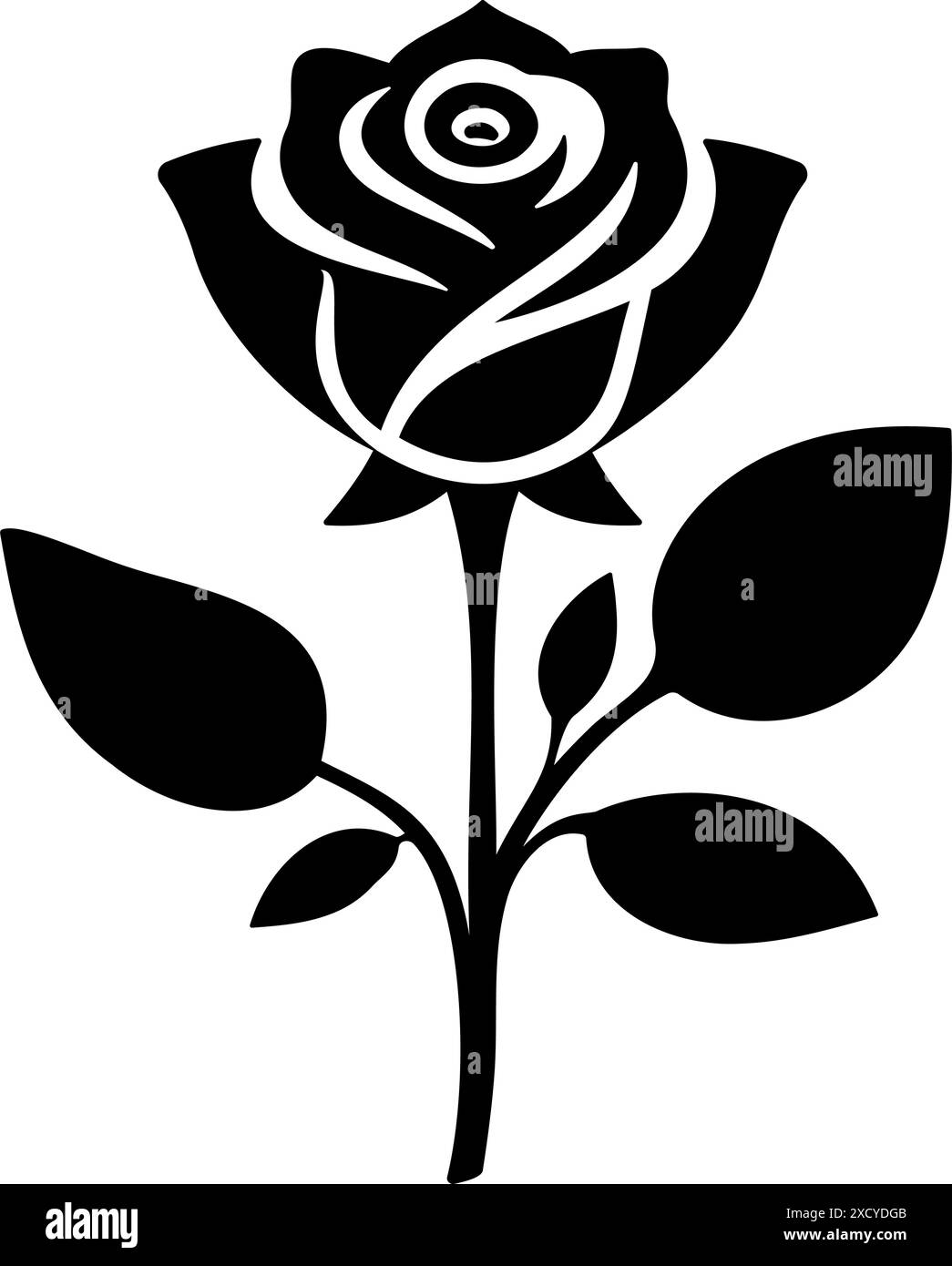 Silhouette de fleur de rose. Illustration vectorielle Illustration de Vecteur