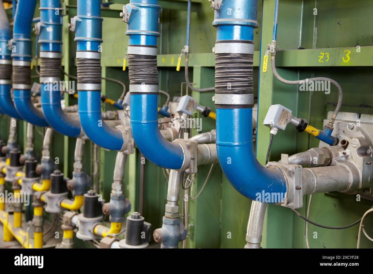 Four à gaz pour le chauffage des pièces métalliques, industrie de l'acier Banque D'Images