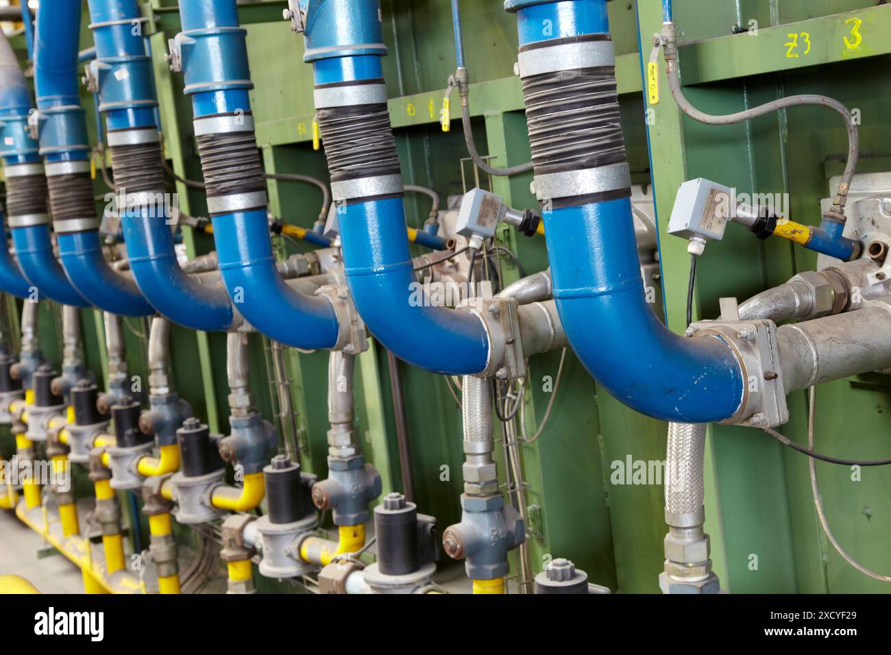 Four à gaz pour le chauffage des pièces métalliques, industrie de l'acier Banque D'Images
