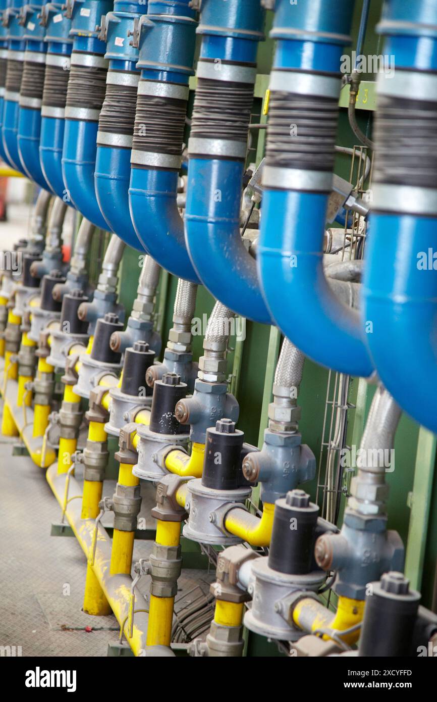 Four à gaz pour le chauffage des pièces métalliques, industrie de l'acier Banque D'Images