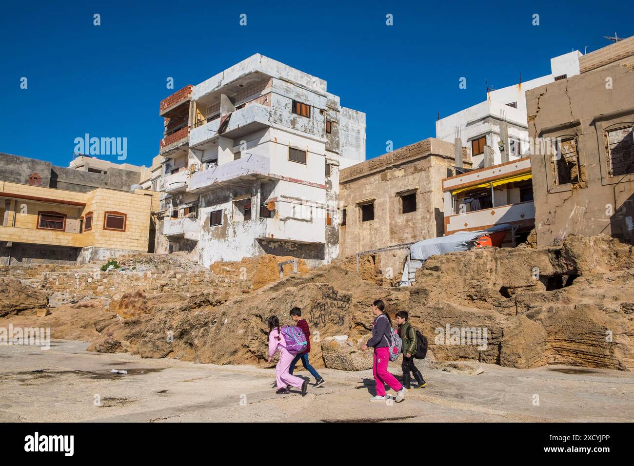 Syrie, île d'Arwad, vie quotidienne Banque D'Images