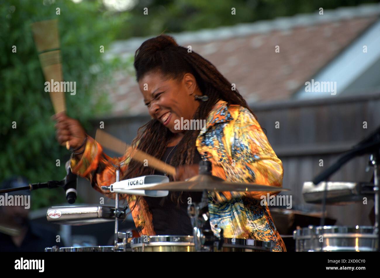 Le chanteur/compositeur musicien Patrice Rushen se produit lors d'un concert « Jazz on the Grass » à Los Angeles. Banque D'Images