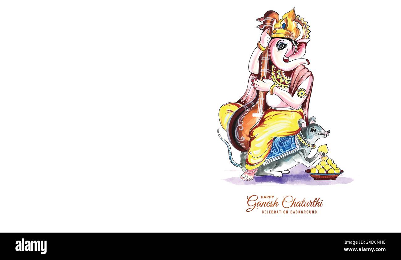 Lord ganesh chaturthi indian festival carte fond Illustration de Vecteur