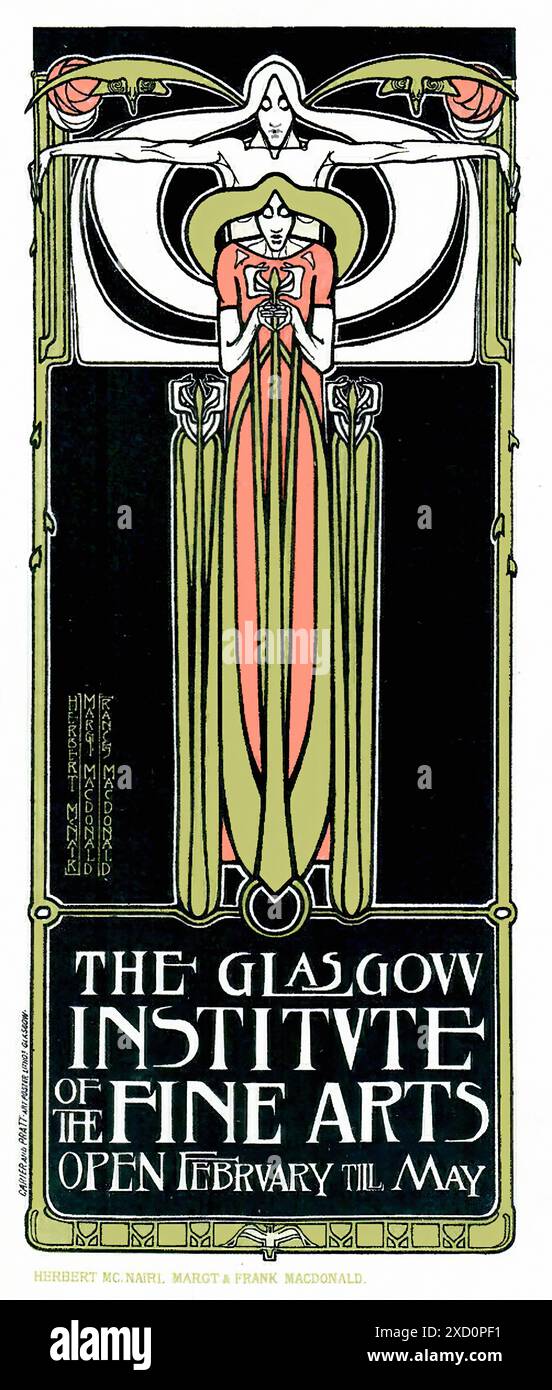 Le Glasgow Institute of the Fine Arts, v. 1900s. - Affiche imprimée vintage Banque D'Images