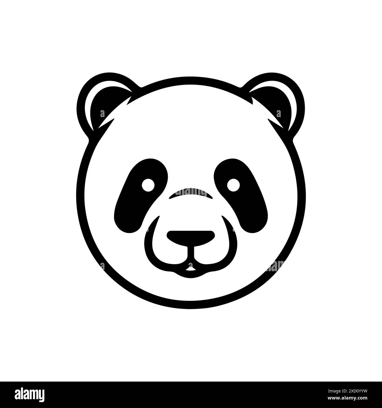 Logo Panda ou icône de ligne moderne. Dessin au trait vectoriel et conception d'icône avec contour audacieux. Noir et blanc le symbole minimaliste Pixel Perfect isole le bac blanc Illustration de Vecteur