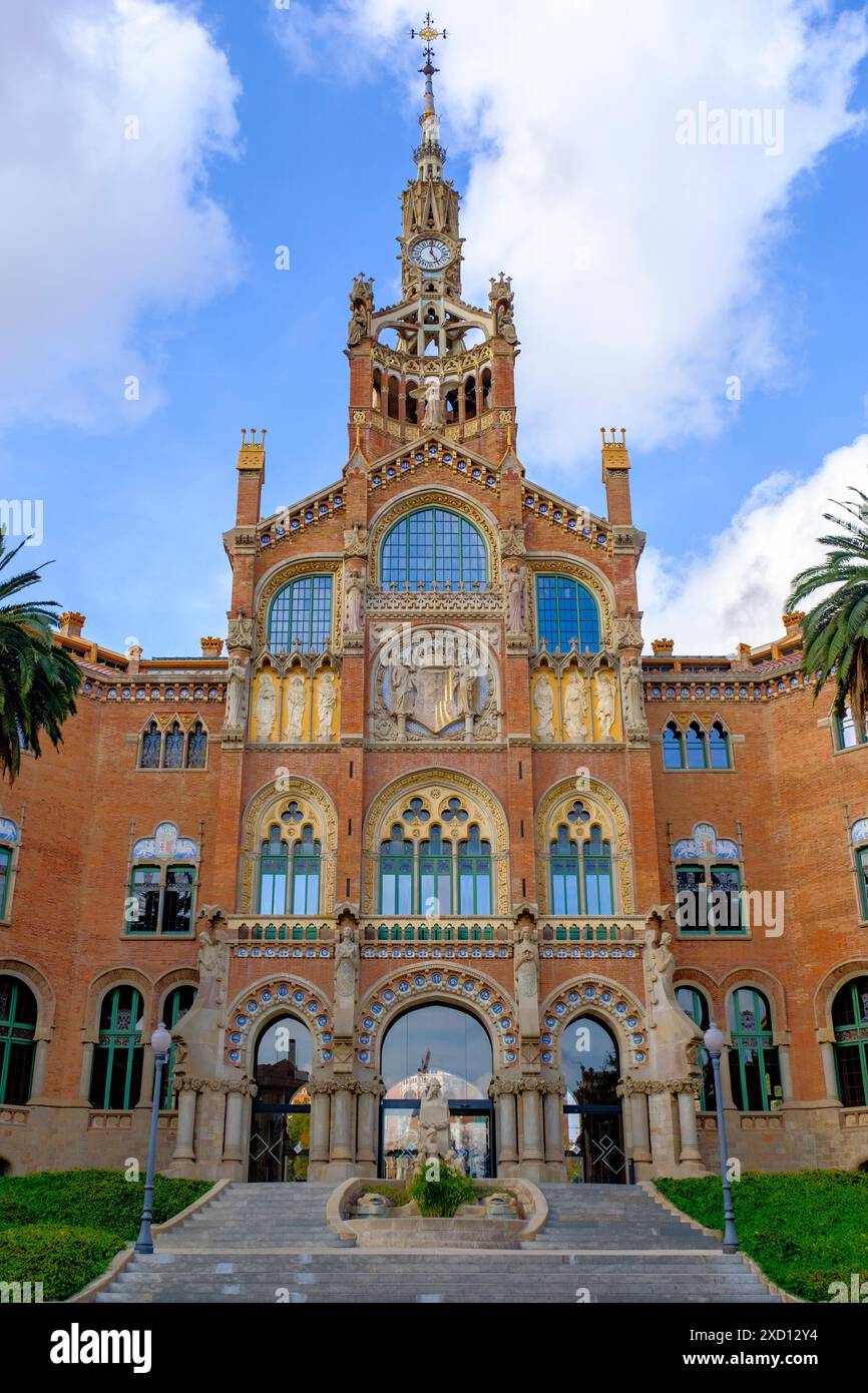 Hospital de la Santa Creu i Sant Pau, recinte modernista de Sant Pau, modernisme architecte Lluís Domènech i Montaner, Barcelone, Catalogne, Espagne Banque D'Images