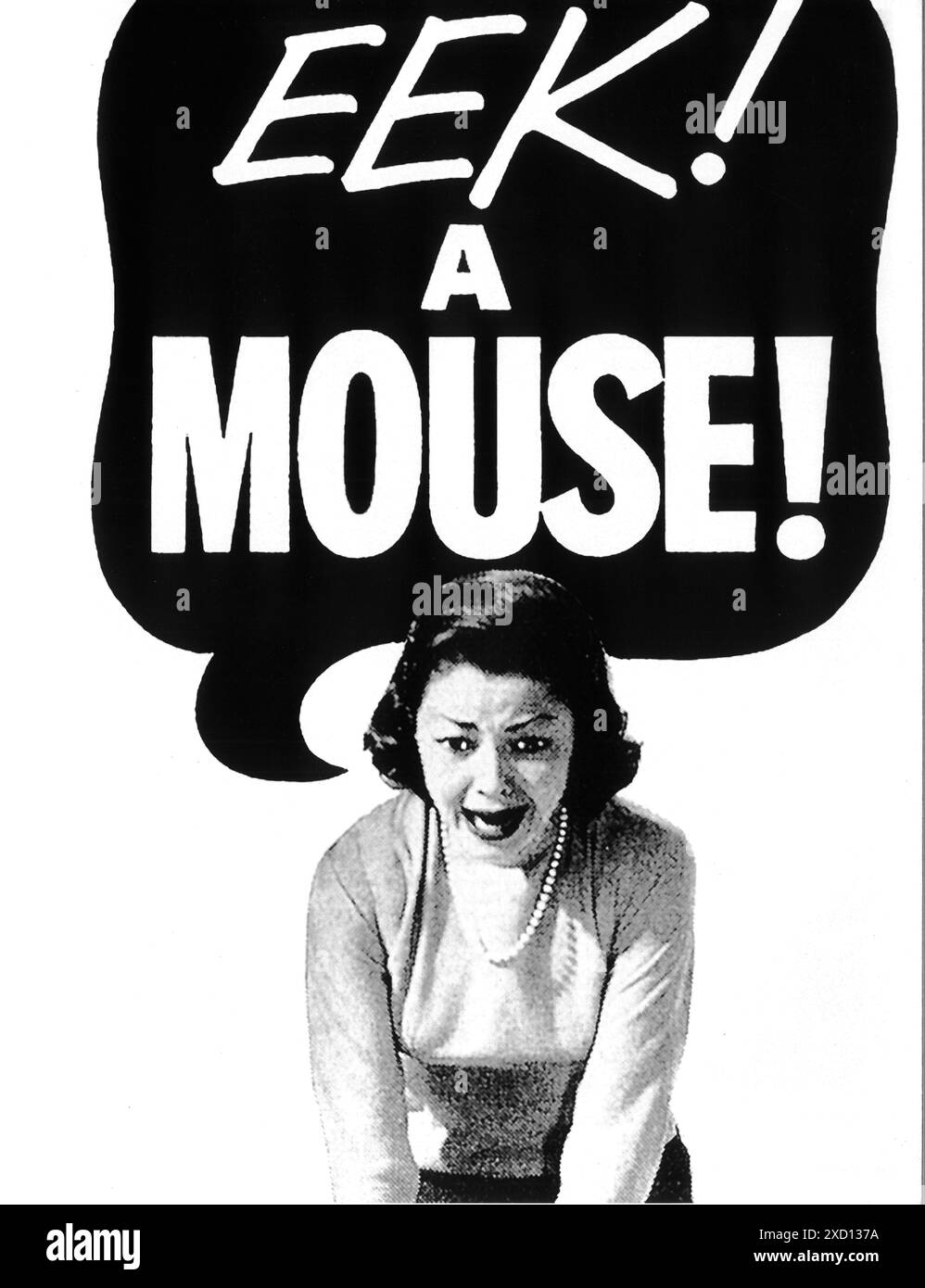 EEK des années 1960 ! une souris ! Fragment ad de tueur de souris d-Con Banque D'Images