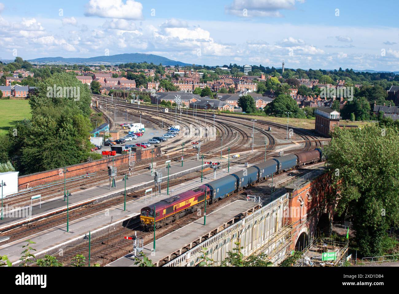 Classe 66 à Shrewsbury, Shropshire, Royaume-Uni Banque D'Images