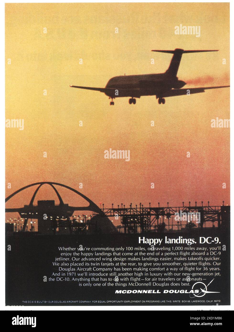 1969 McDonnell Douglas DC-9 jetliner ad Banque D'Images