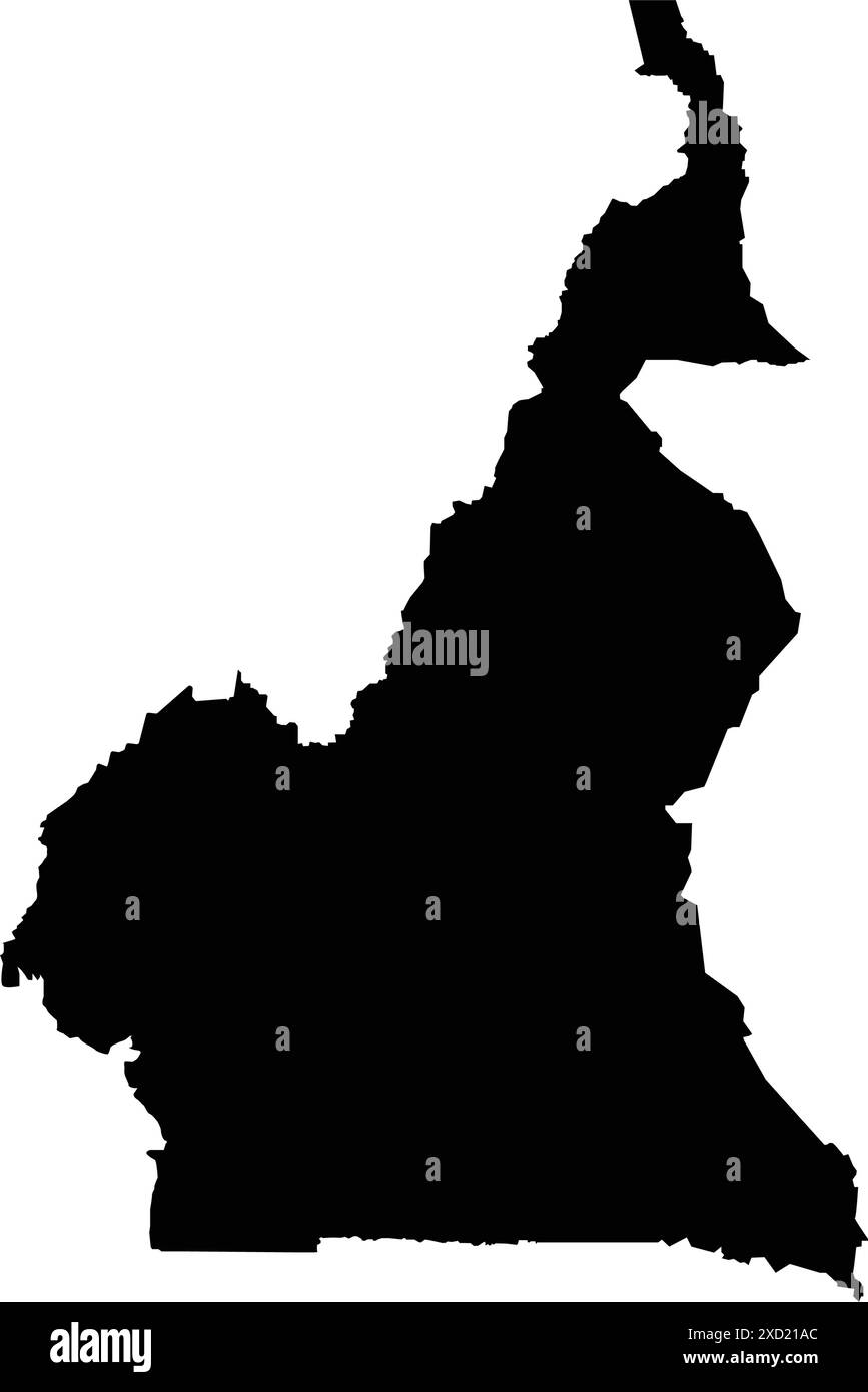 Icône de carte Cameroun, conception d'illustration de pays du continent africain Illustration de Vecteur