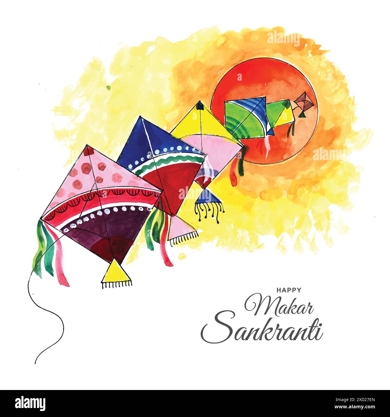 Heureux makar sankranti vacances inde fond de festival Illustration de Vecteur