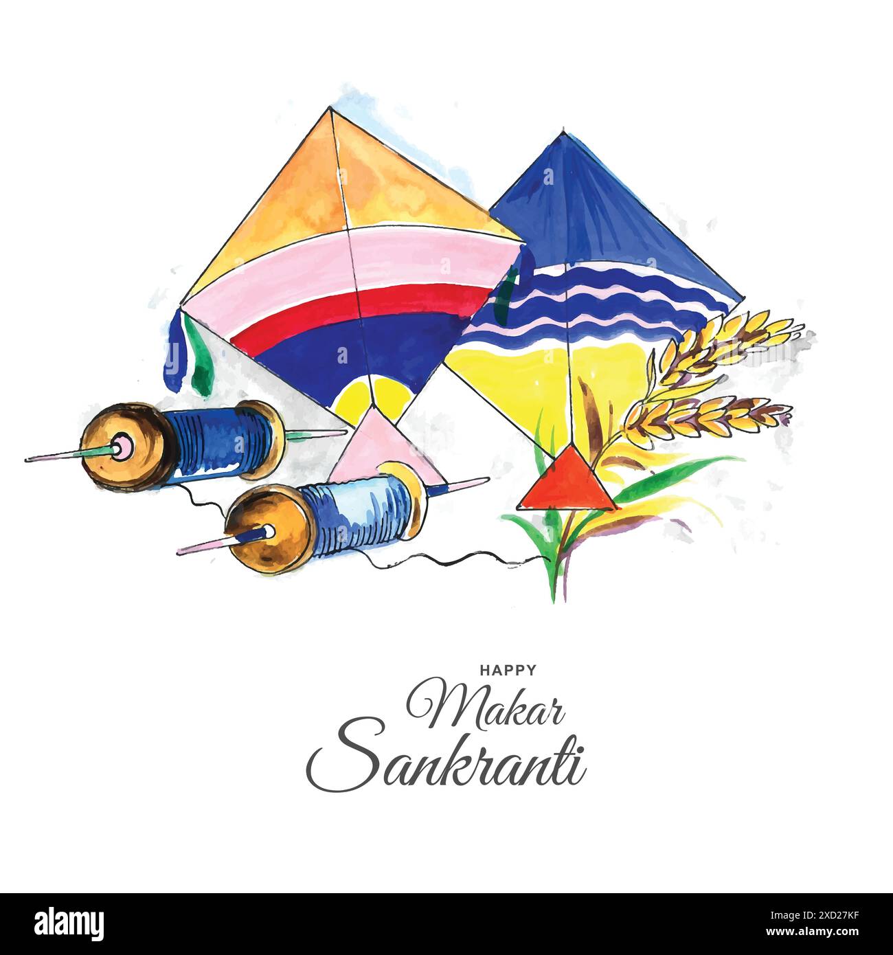Heureux makar sankranti vacances inde fond de festival Illustration de Vecteur