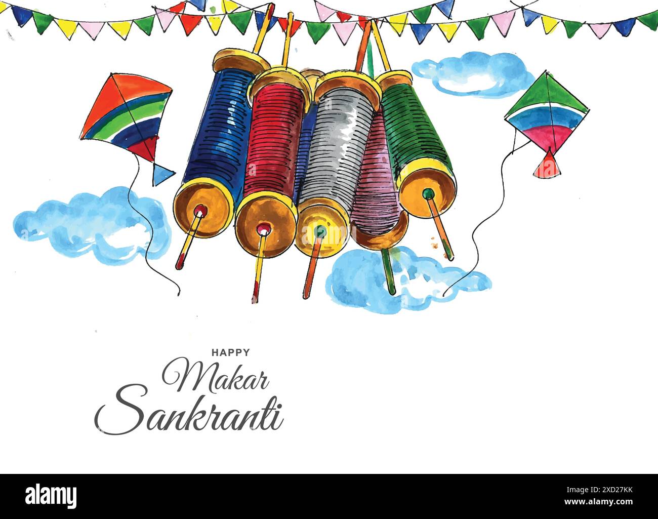 Heureux makar sankranti vacances inde fond de festival Illustration de Vecteur