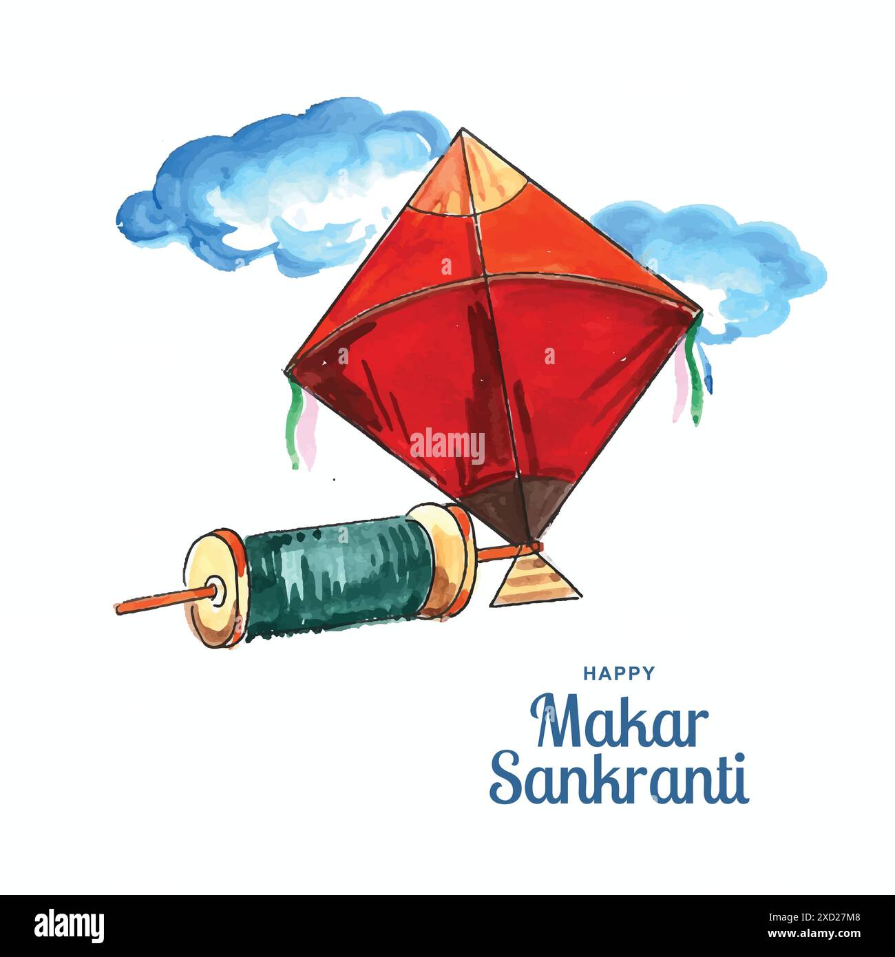 Célébrez le fond de carte de voeux Makar Sankranti Illustration de Vecteur