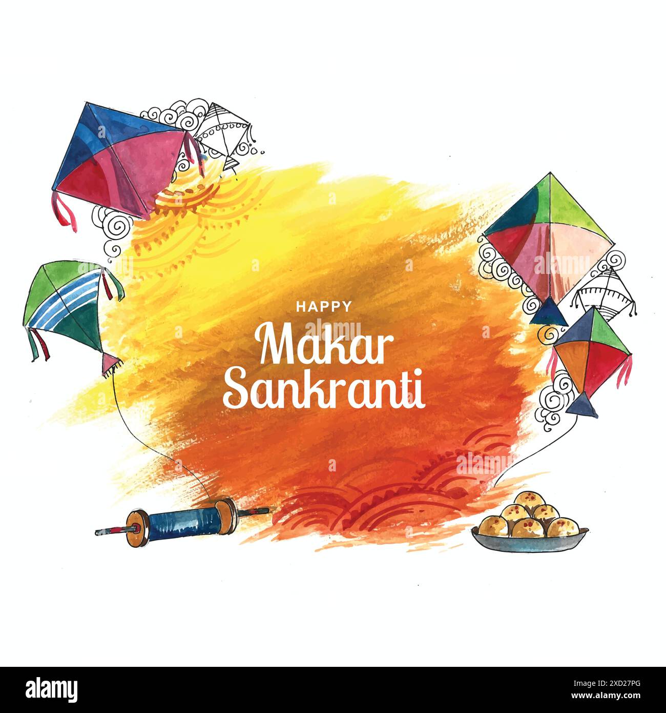 Heureux makar sankranti vacances inde fond de festival Illustration de Vecteur