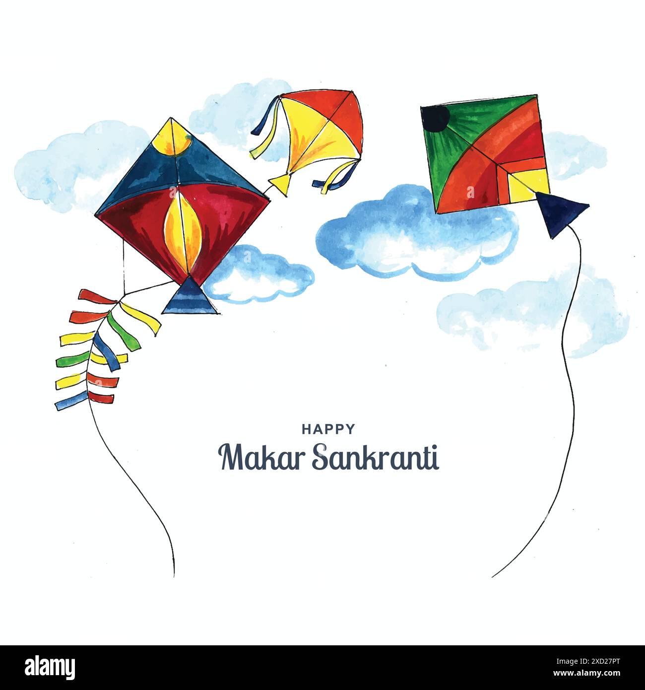 Heureux makar sankranti vacances inde fond de festival Illustration de Vecteur