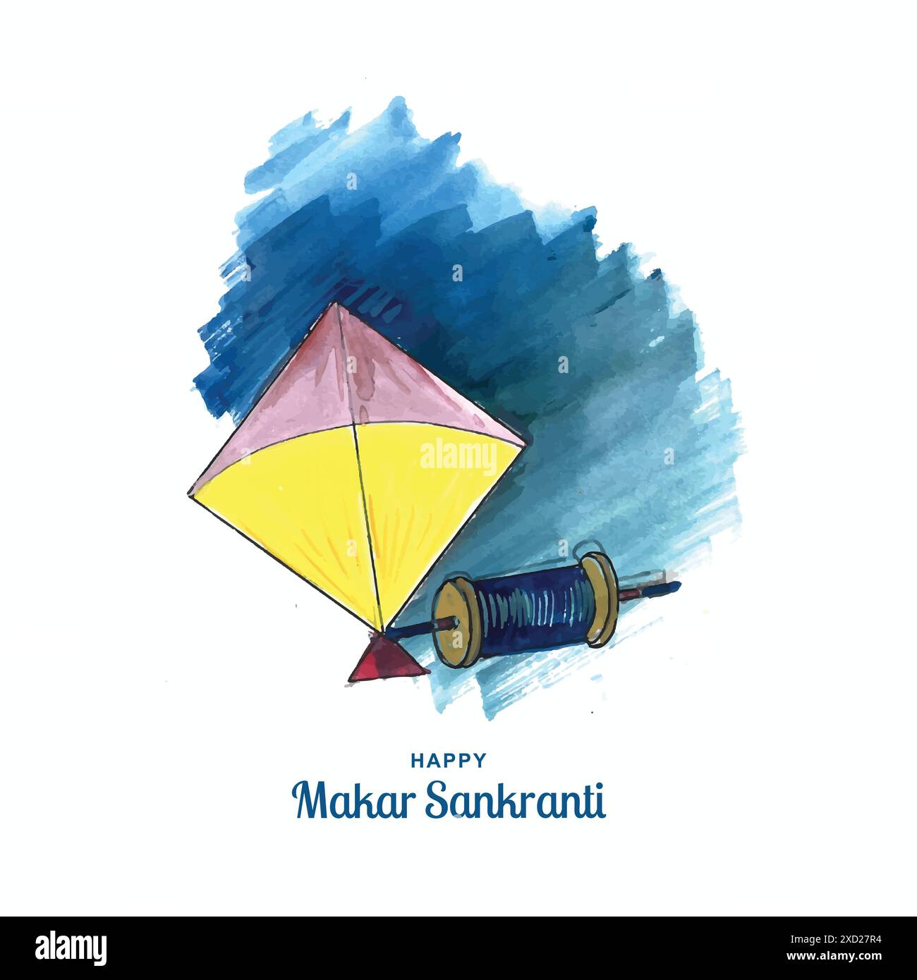 Célébration Makar sankranti avec conception colorée de cerfs-volants Illustration de Vecteur