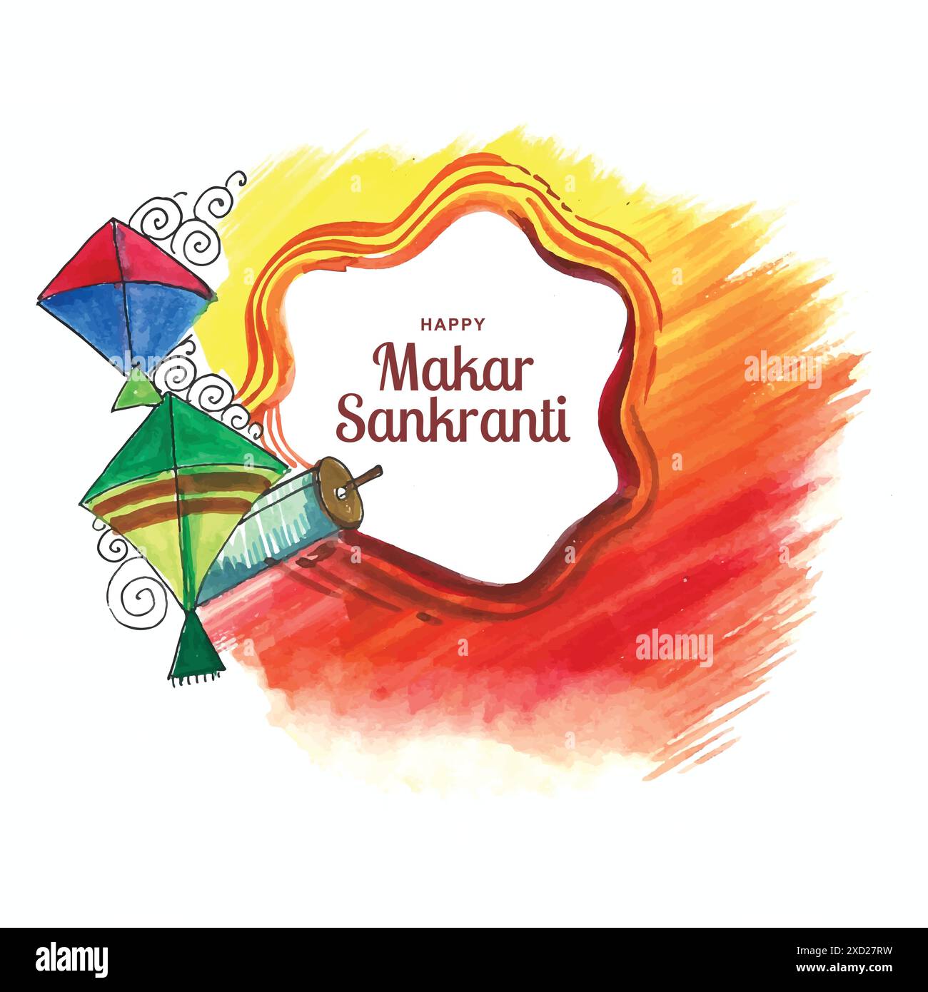 Célébrez le fond de carte de voeux Makar Sankranti Illustration de Vecteur