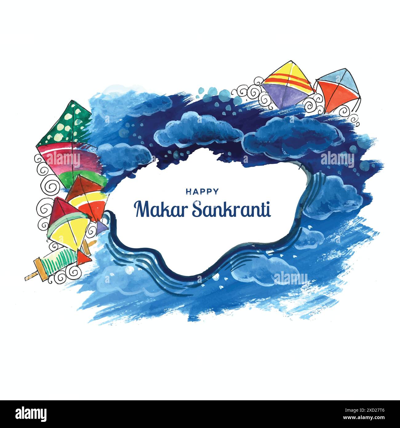 Célébrez le fond de carte de voeux Makar Sankranti Illustration de Vecteur