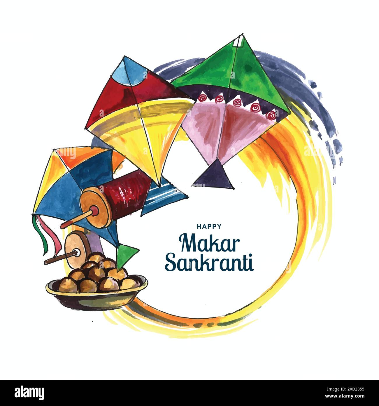 Joyeux makar sankranti carte de vacances inde festival design Illustration de Vecteur