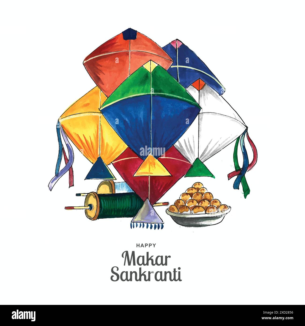 Joyeux makar sankranti carte de vacances inde festival design Illustration de Vecteur