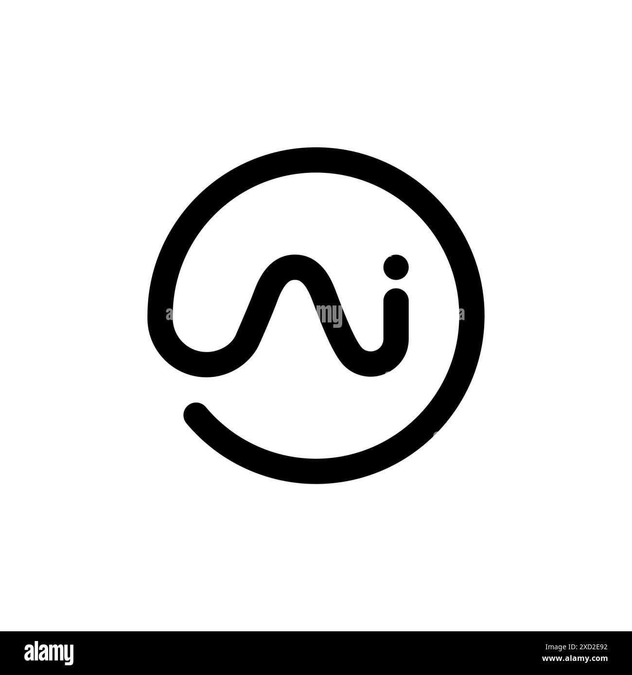 Concept de conception de logo d'intelligence artificielle Illustration de Vecteur