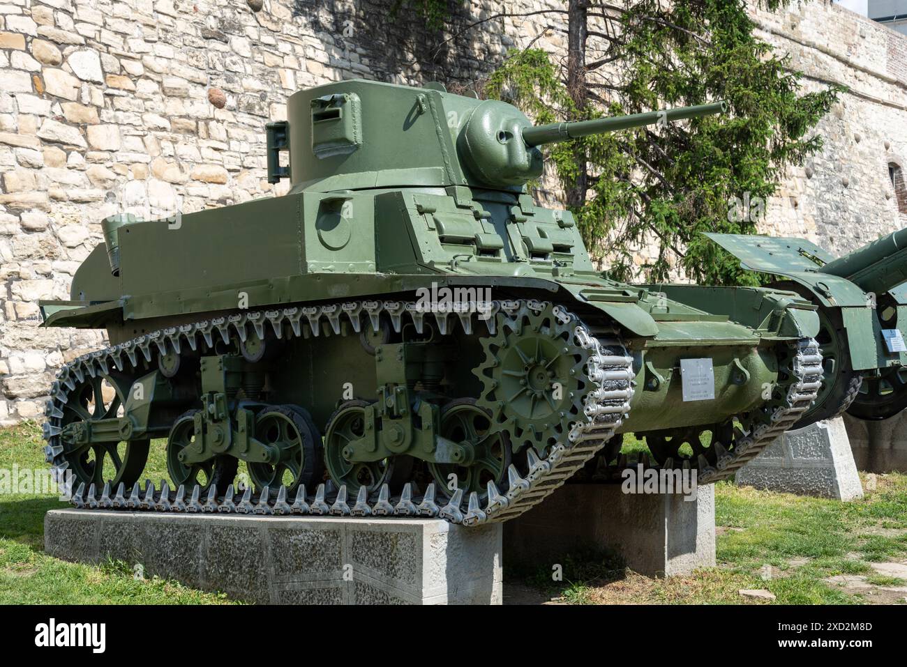 Char léger américain Stuart M3A1 MK3 exposé au musée militaire de la forteresse de Belgrade. Avril 2024. Banque D'Images