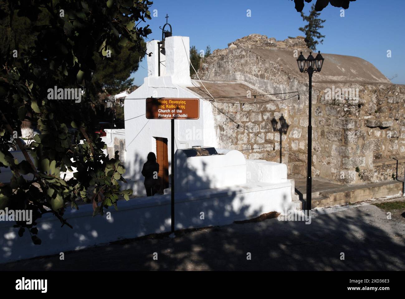 Grèce, Dodécanèse, Rhodes Island Afantou village monastères de Panagia Paramythia et Panagia Katholiki Banque D'Images