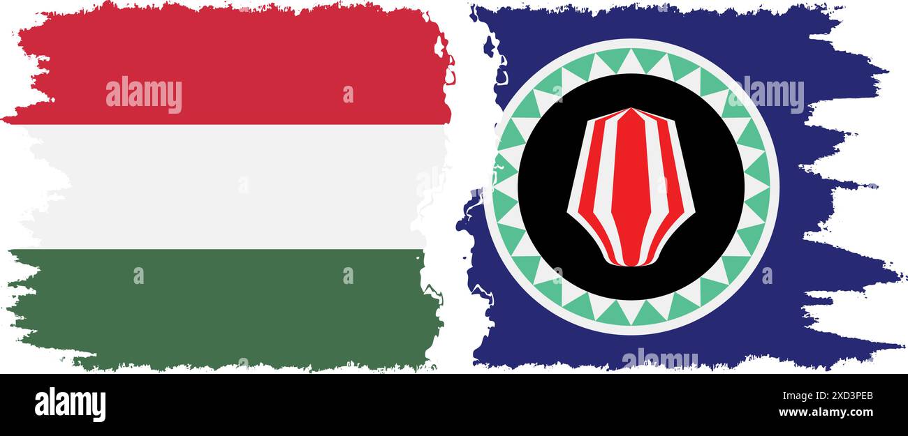 Bougainville et Hongrie grunge drapeaux connexion, vecteur Illustration de Vecteur