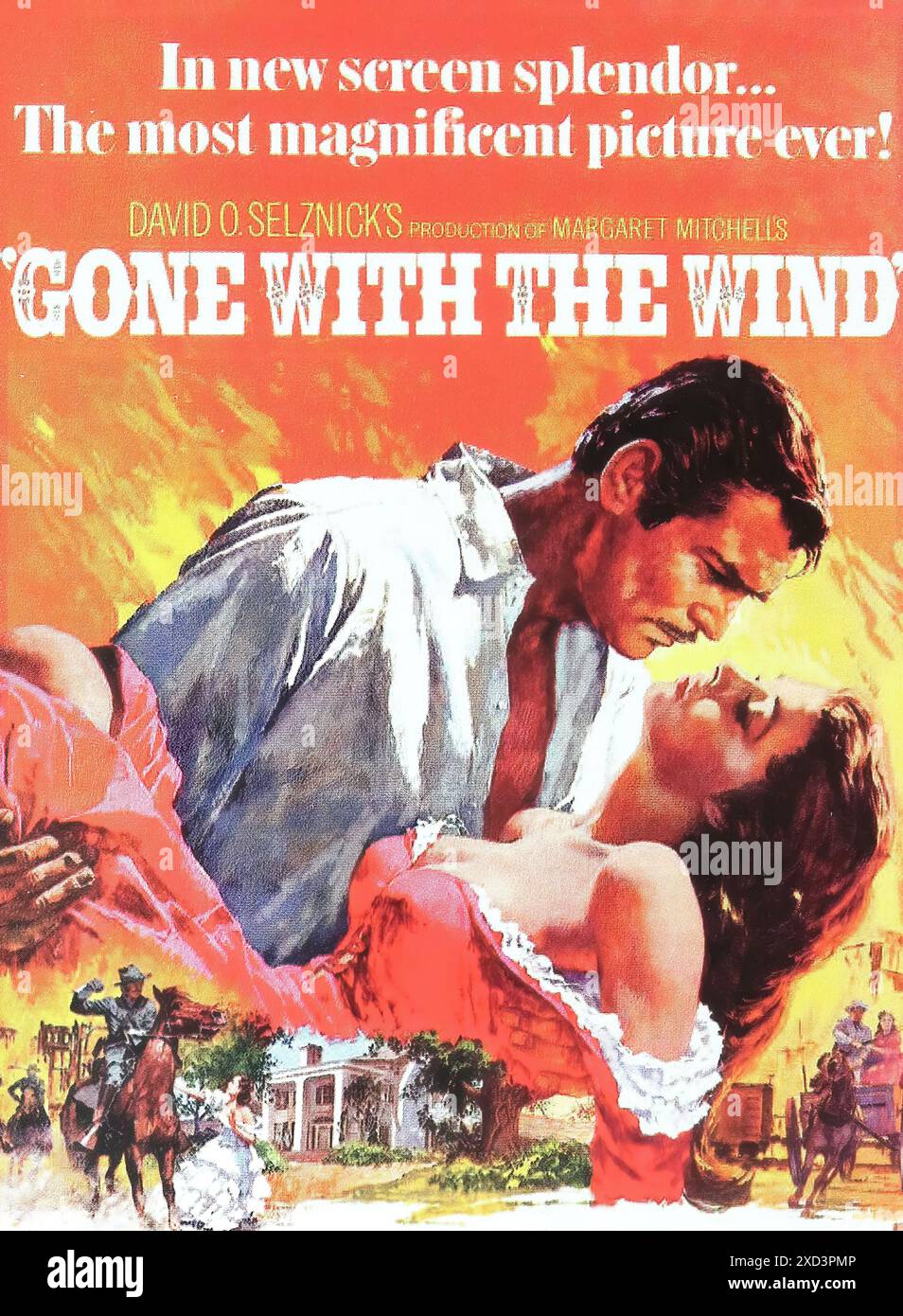 Viersen, Allemagne - 9 mai. 2024 : détail de l'affiche d'un film de cinéma du film autant avec le vent avec Clark Gable et Vivien Leigh de 1939 Banque D'Images