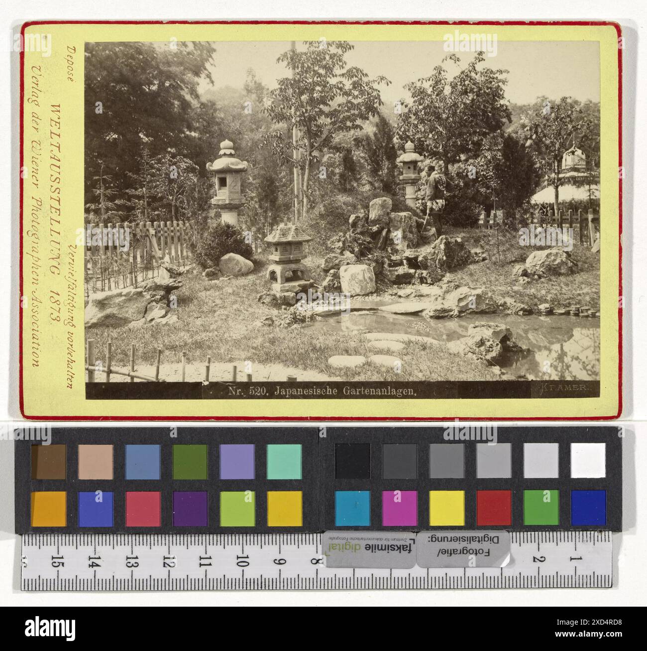 Weltausstellung 1873 : Japanische Gartenanlage (Nr. 520) Oscar Kramer (1835—1892), photographe, Wiener Photographen-Association, maison d'édition Wien Museum, Peter Kainz, jardin, exposition universelle 1873 Banque D'Images