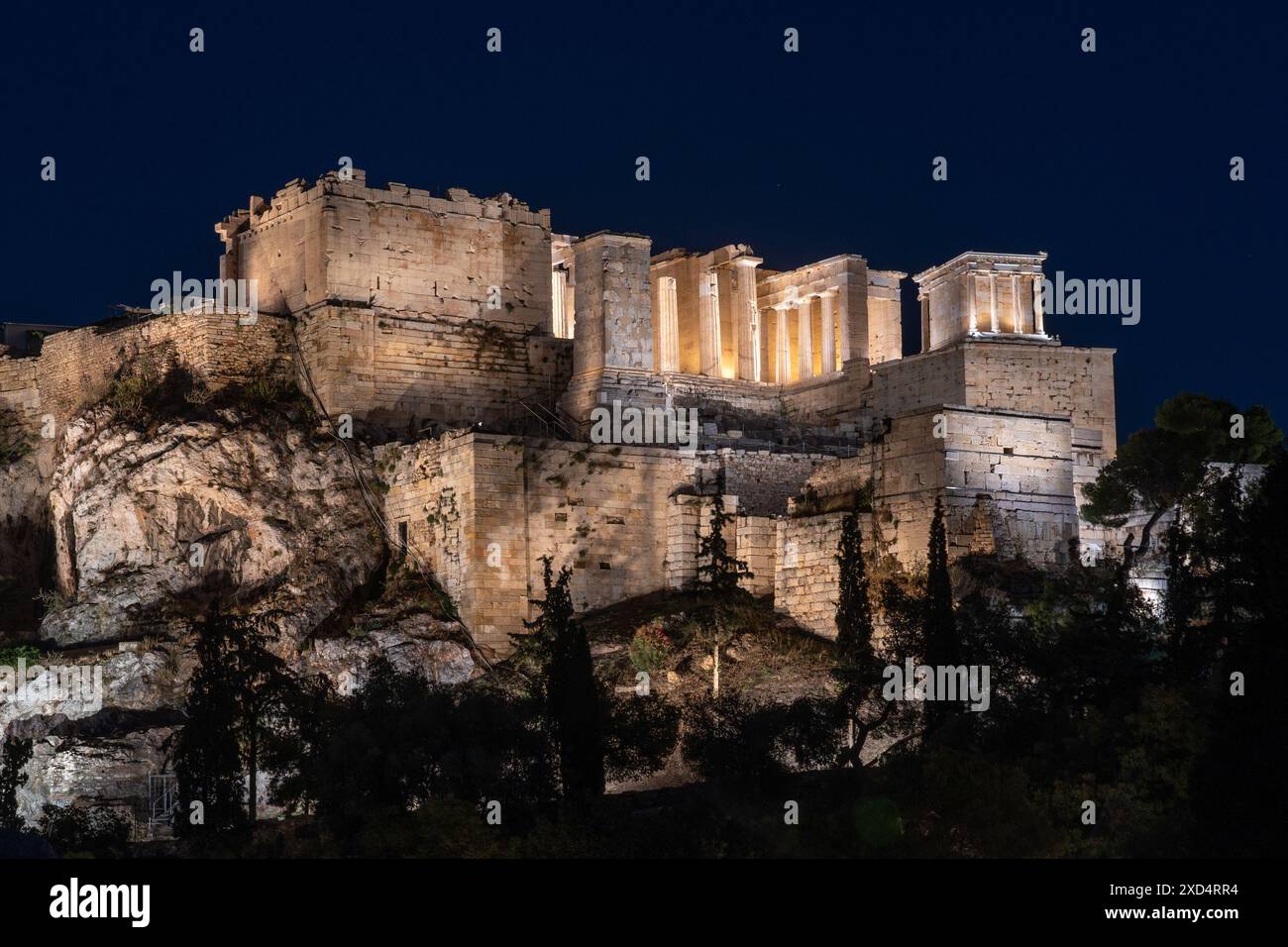 Le Temple d'Athéna Nike, un temple sur l'Acropole d'Athènes dédié aux déesses d'Athéna et de Nike. Banque D'Images