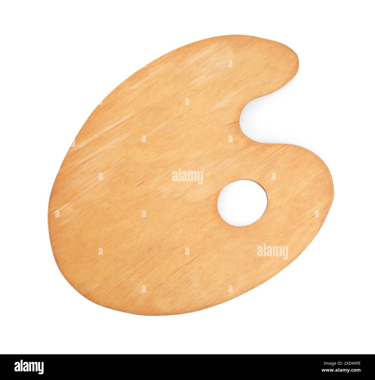 Nouvelle palette de peinture en bois isolé sur blanc, vue de dessus Banque D'Images