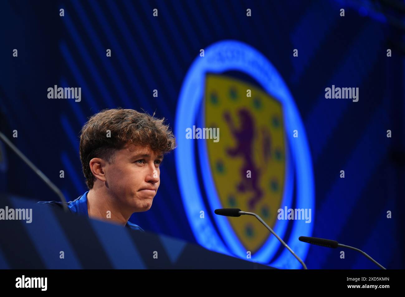 Jack Hendry d'Écosse lors d'une conférence de presse au stade Garmisch Olympia de Garmisch-Partenkirchen, Allemagne. Date de la photo : jeudi 20 juin 2024. Banque D'Images