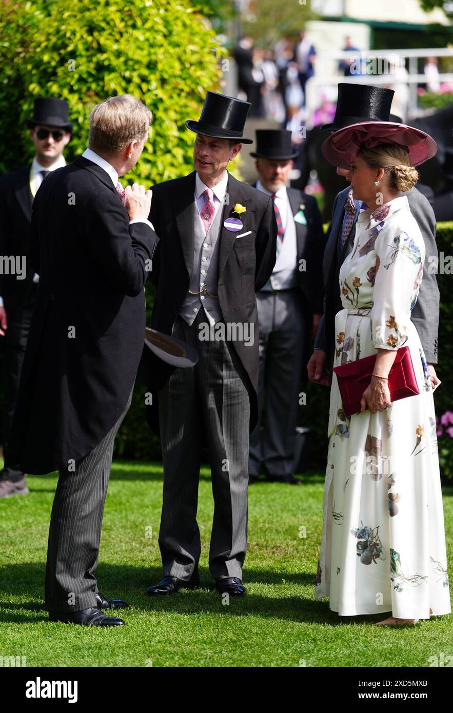 Le duc et la duchesse d'Édimbourg le troisième jour de Royal Ascot à l'hippodrome d'Ascot, Berkshire. Date de la photo : jeudi 20 juin 2024. Banque D'Images