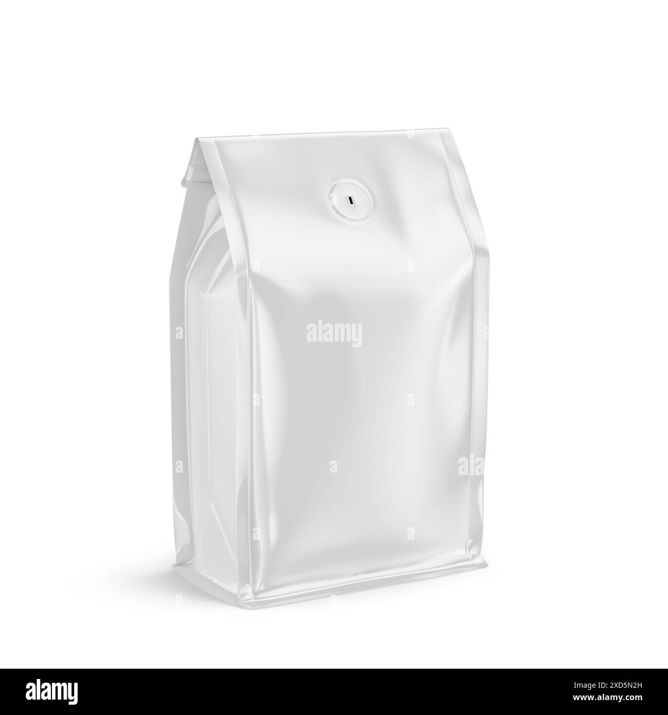 Emballage de sac de café maquette rendu 3D isolé sur fond blanc Banque D'Images