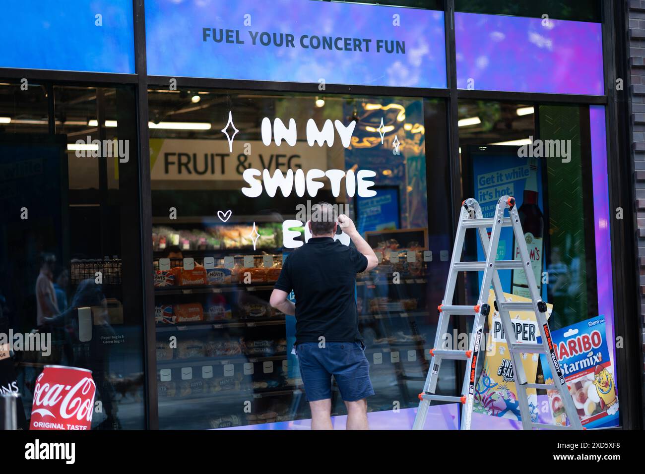 Taylor Swift - Wembley Era Tour préparation du concert - Londres, Royaume-Uni juin 2024 swiftie Banque D'Images