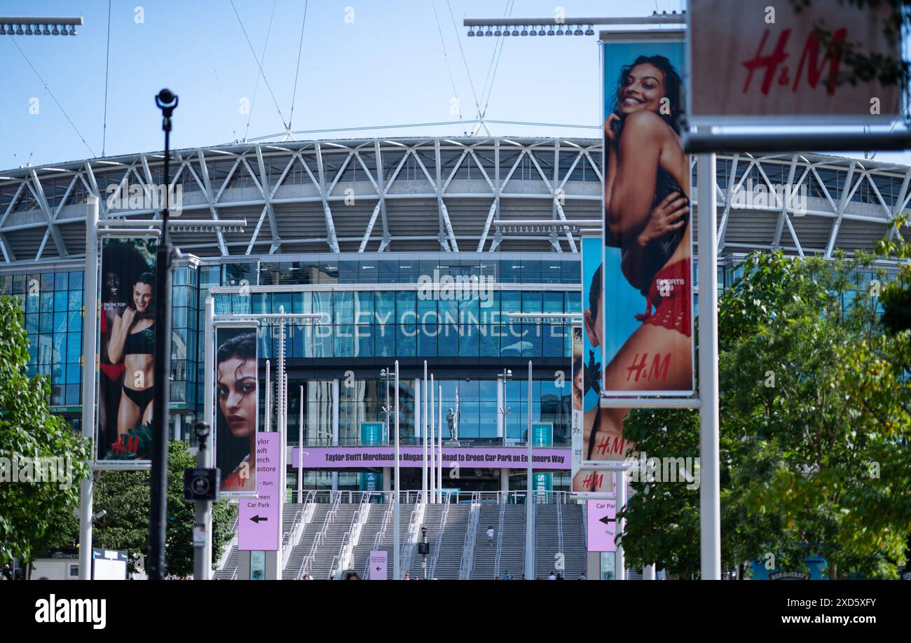 Taylor Swift - Wembley Era Tour préparation du concert - Londres, Royaume-Uni juin 2024 swiftie Banque D'Images