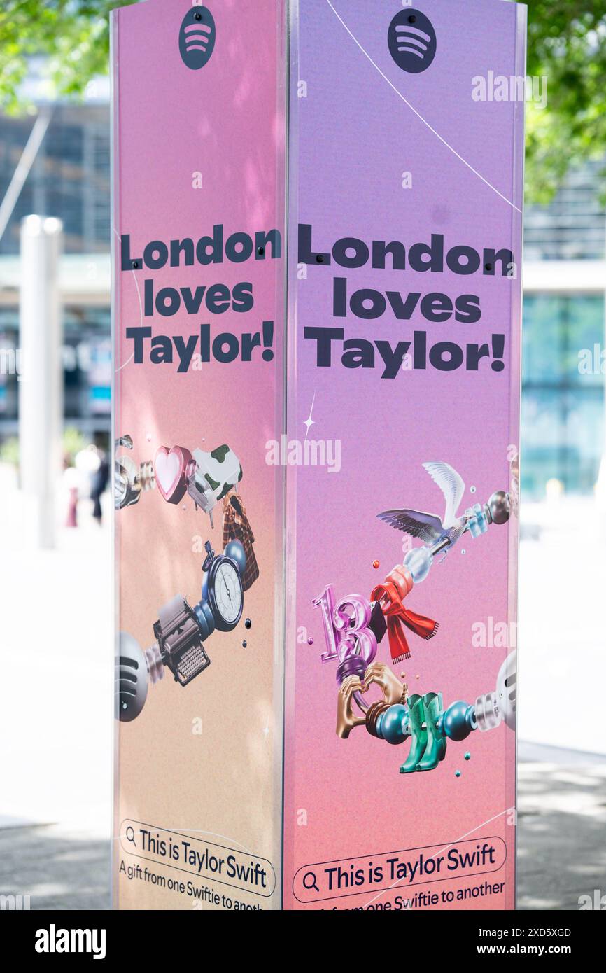 Taylor Swift - Wembley Era Tour préparation du concert - Londres, Royaume-Uni juin 2024 swiftie Banque D'Images