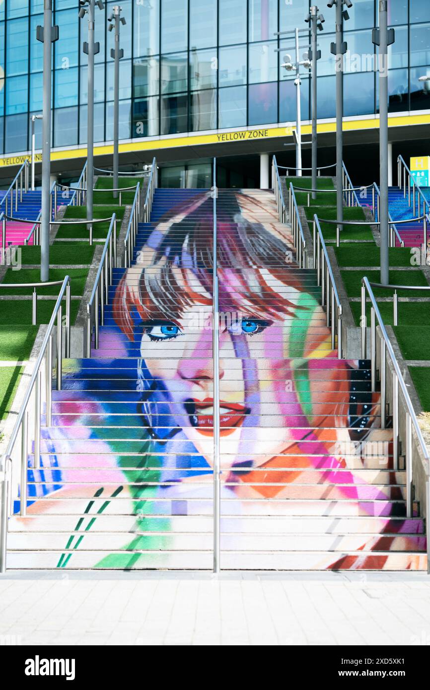 Taylor Swift - Wembley Era Tour préparation du concert - Londres, Royaume-Uni juin 2024 swiftie Banque D'Images