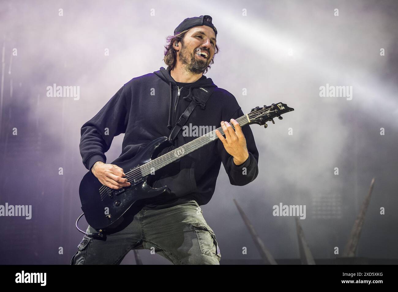 Luke Kilpatrick, guitariste de Parkway Drive, au Sweden Rock Festival 2024 Banque D'Images