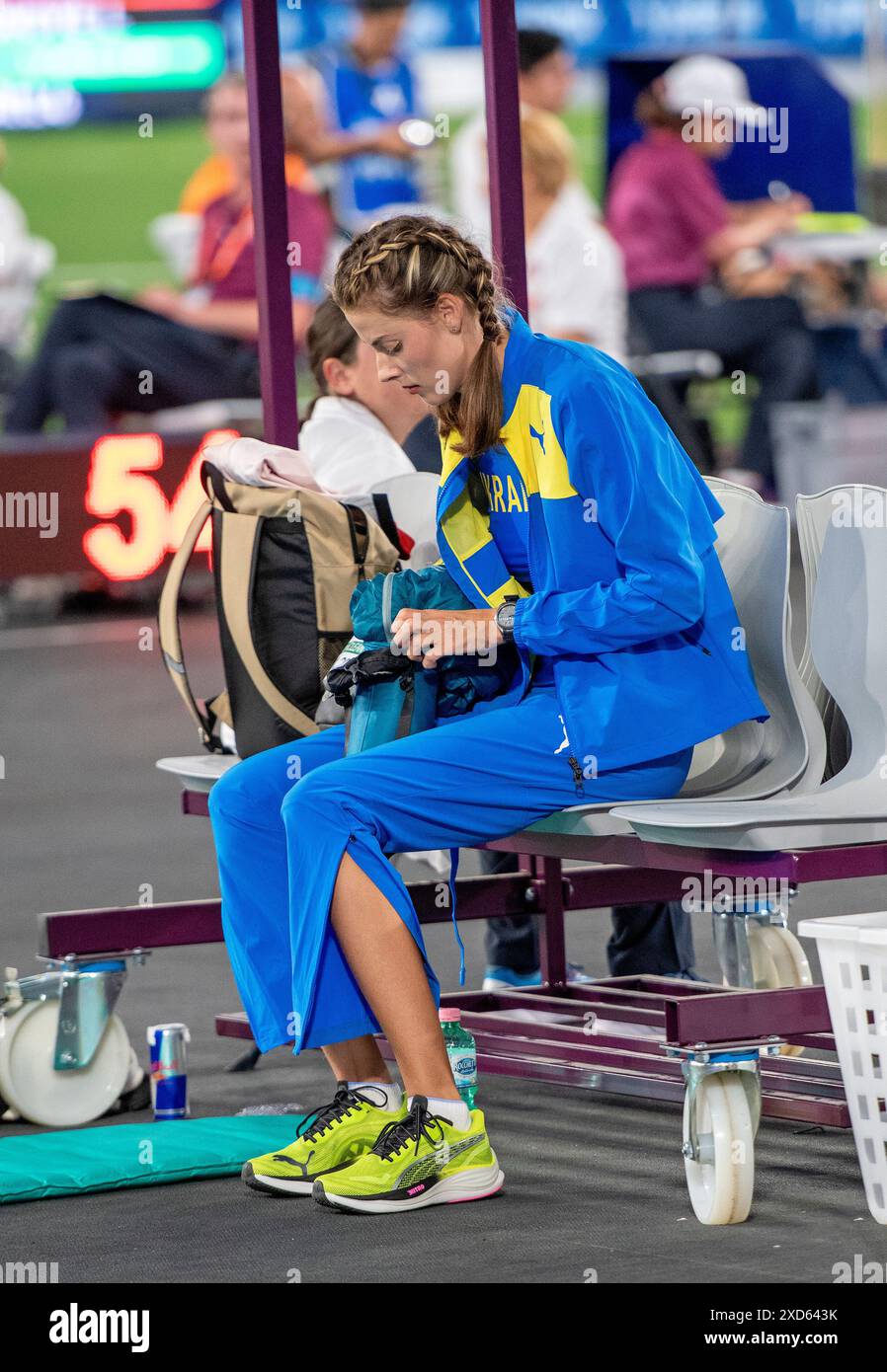 Yaroslava Mahuchikh (Ukraine), médaille d'or féminine en saut en hauteur aux Championnats d'Europe d'athlétisme Roma 2024, Rome, Latium, Italie Banque D'Images