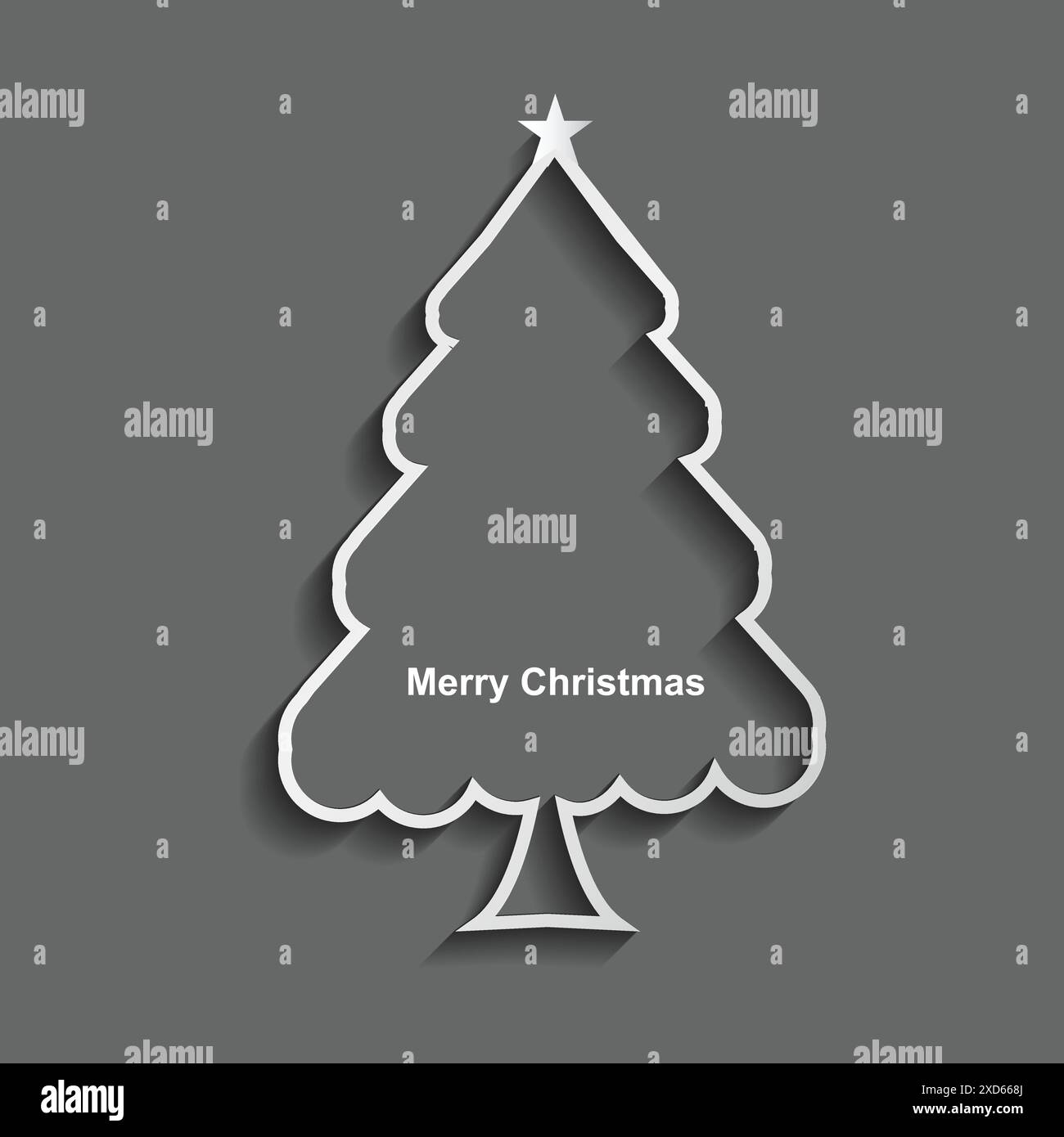 carte de noël avec sapin de noël bordé Illustration de Vecteur