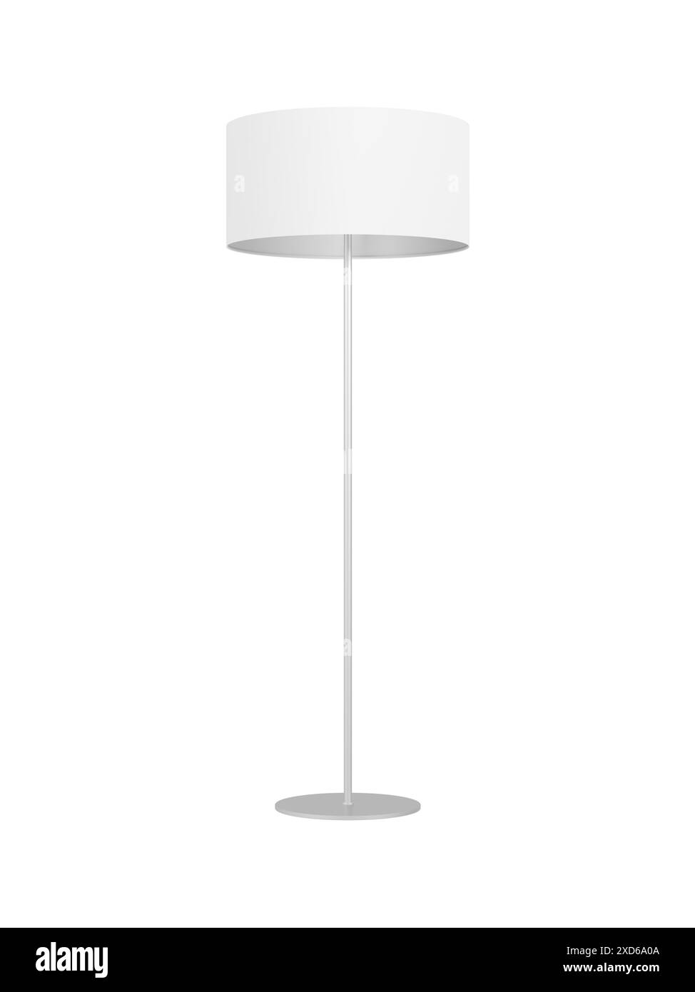 Lampadaire. Isolé. Fond transparent. Minimaliste. Blanc. illustration 3d. Banque D'Images