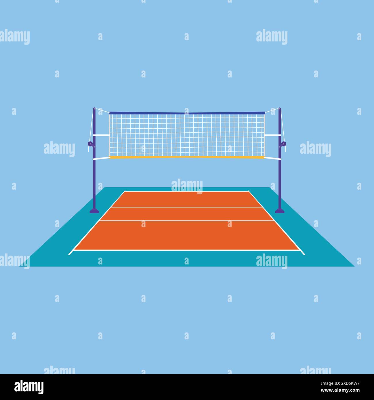 Icône vectorielle de sol de terrain de volley-ball. Filet de volley-ball. Filet de sol pour les sports de volley-ball Illustration de Vecteur