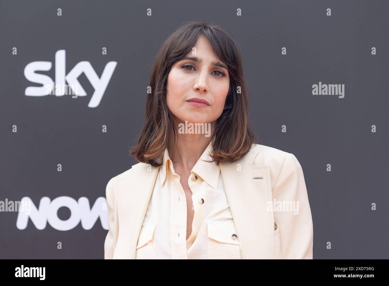 Roma, Italie. 19 juin 2024. L'actrice Silvia D'Amico assiste à l'appel photo pour la présentation des horaires de Sky Italia à la terrasse du Cinéma Barberini à Rome (photo de Matteo Nardone/Pacific Press) crédit : Pacific Press Media production Corp./Alamy Live News Banque D'Images