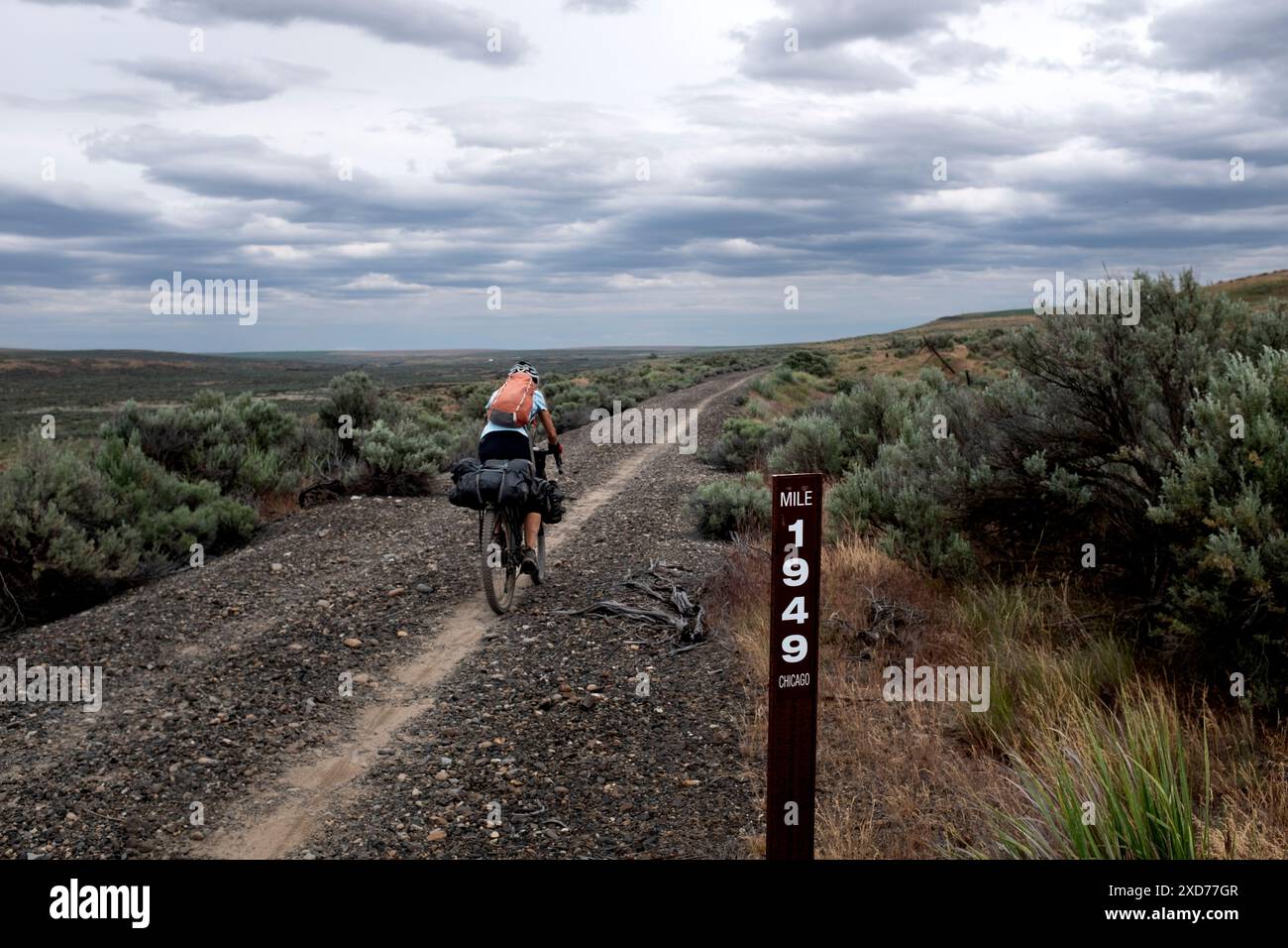 WA24909-00....WASHINGTON - Vicky Spring Bike-Packing sur la Palouse à Cascades State Park Trail près de Ralston. MR#S1 Banque D'Images